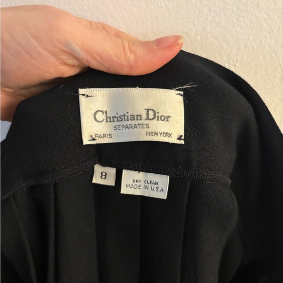 Vintage Christian Dior Separates - Black A-Line Pleated Skirt, Size 8. USA made - Picture 4 of 5